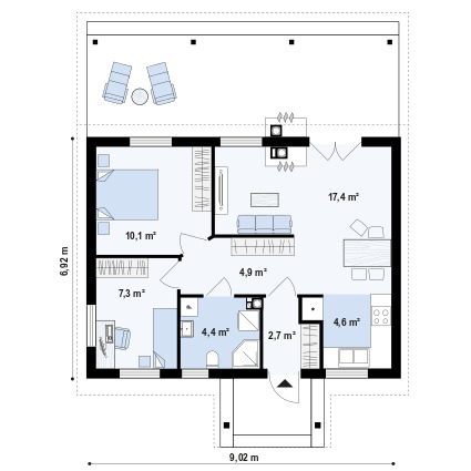Rzuty Dom szkieletowy Z11