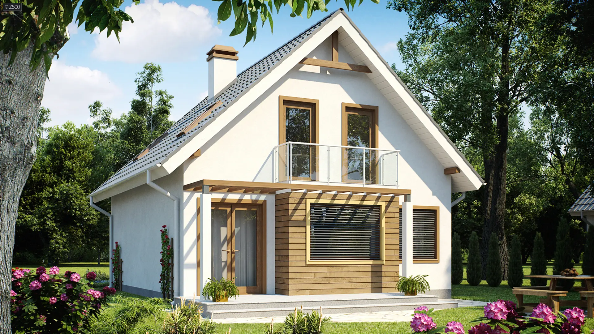 Zgrabny drewniany dom Z99 D - 2