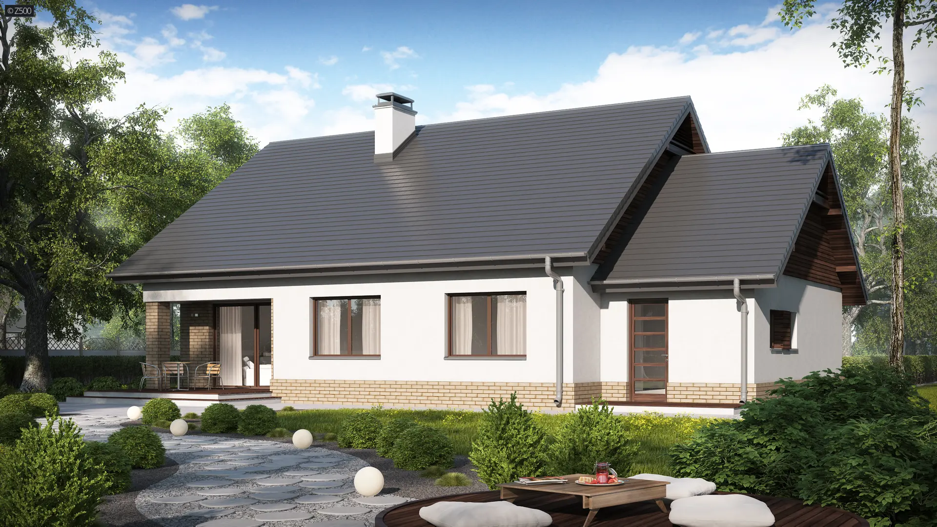 Parterowy dom drewniany z garażem Z 131 D - 4