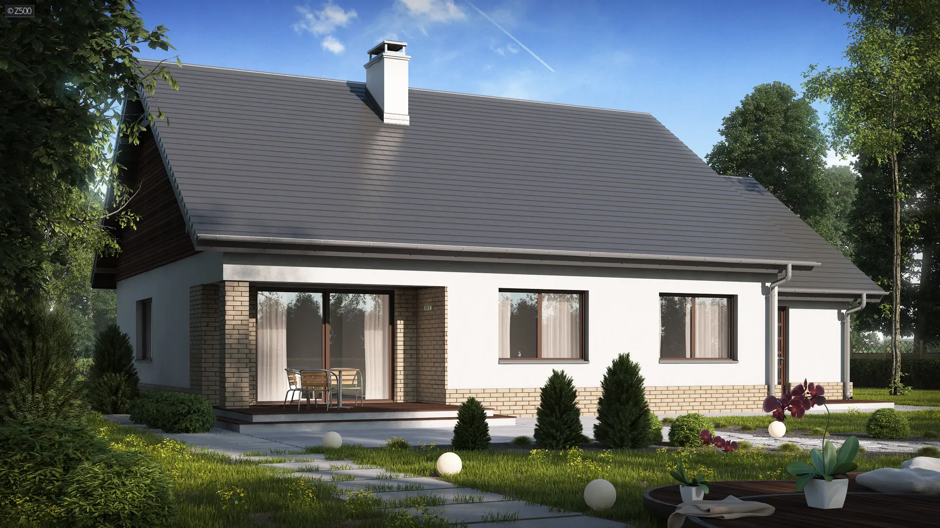 Parterowy dom drewniany z garażem Z 131 D - 7