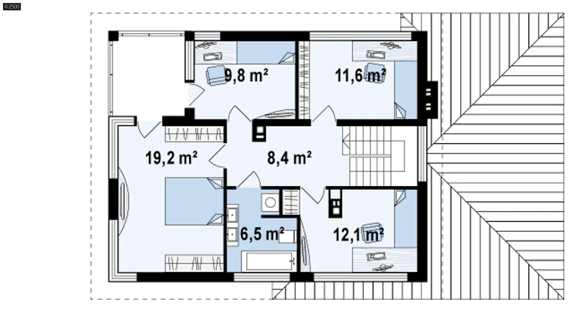 Rzuty Współczesna willa Zx8 D